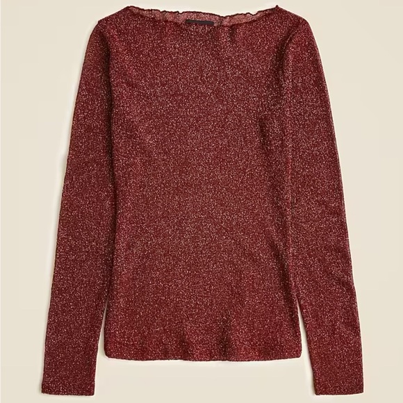 J crew Collection sheer metallic boatneck top - Picture 1 of 2
